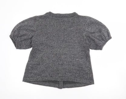 George Womens Grey V-Neck  Acrylic Cardigan Jumper Size 14