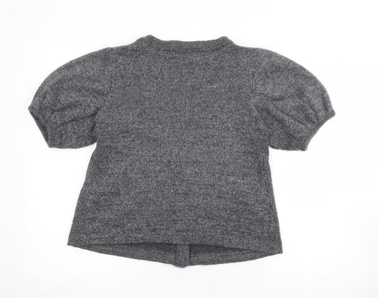 George Womens Grey V-Neck  Acrylic Cardigan Jumper Size 14