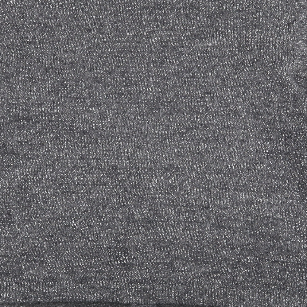 George Womens Grey V-Neck  Acrylic Cardigan Jumper Size 14