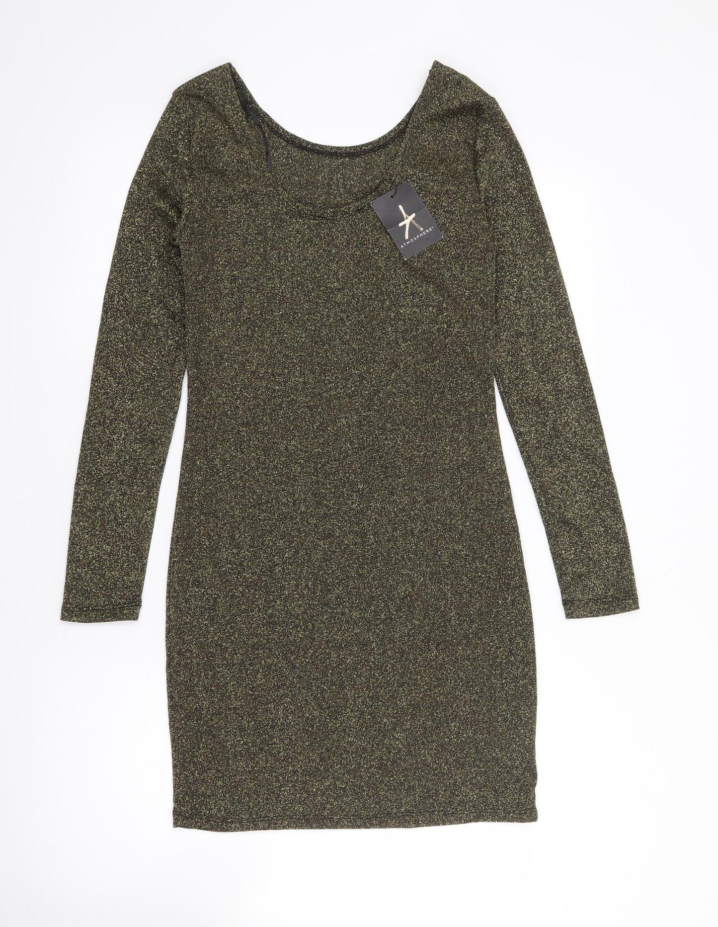 Atmosphere Womens Gold  Polyester Bodycon  Size 10  Scoop Neck