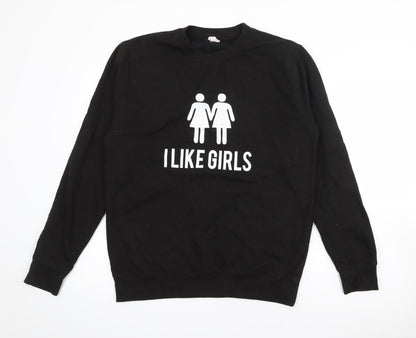 AWD Womens Black  Cotton Pullover Sweatshirt Size M   - Like Girls