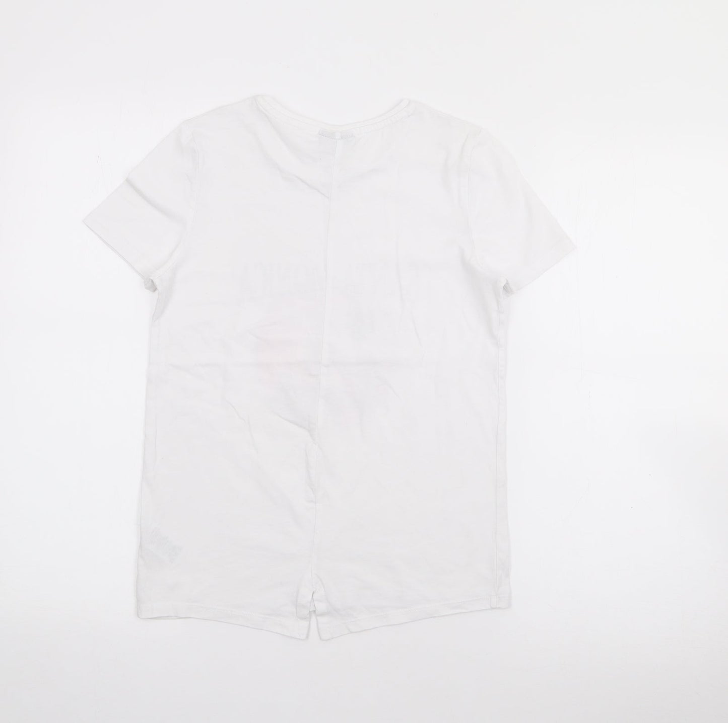 Matalan Girls White  Cotton Basic T-Shirt Size 11 Years Crew Neck  - Santa Monica