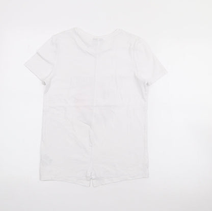 Matalan Girls White  Cotton Basic T-Shirt Size 11 Years Crew Neck  - Santa Monica