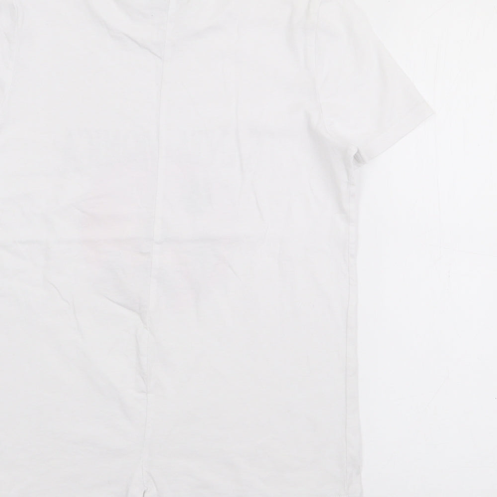 Matalan Girls White  Cotton Basic T-Shirt Size 11 Years Crew Neck  - Santa Monica