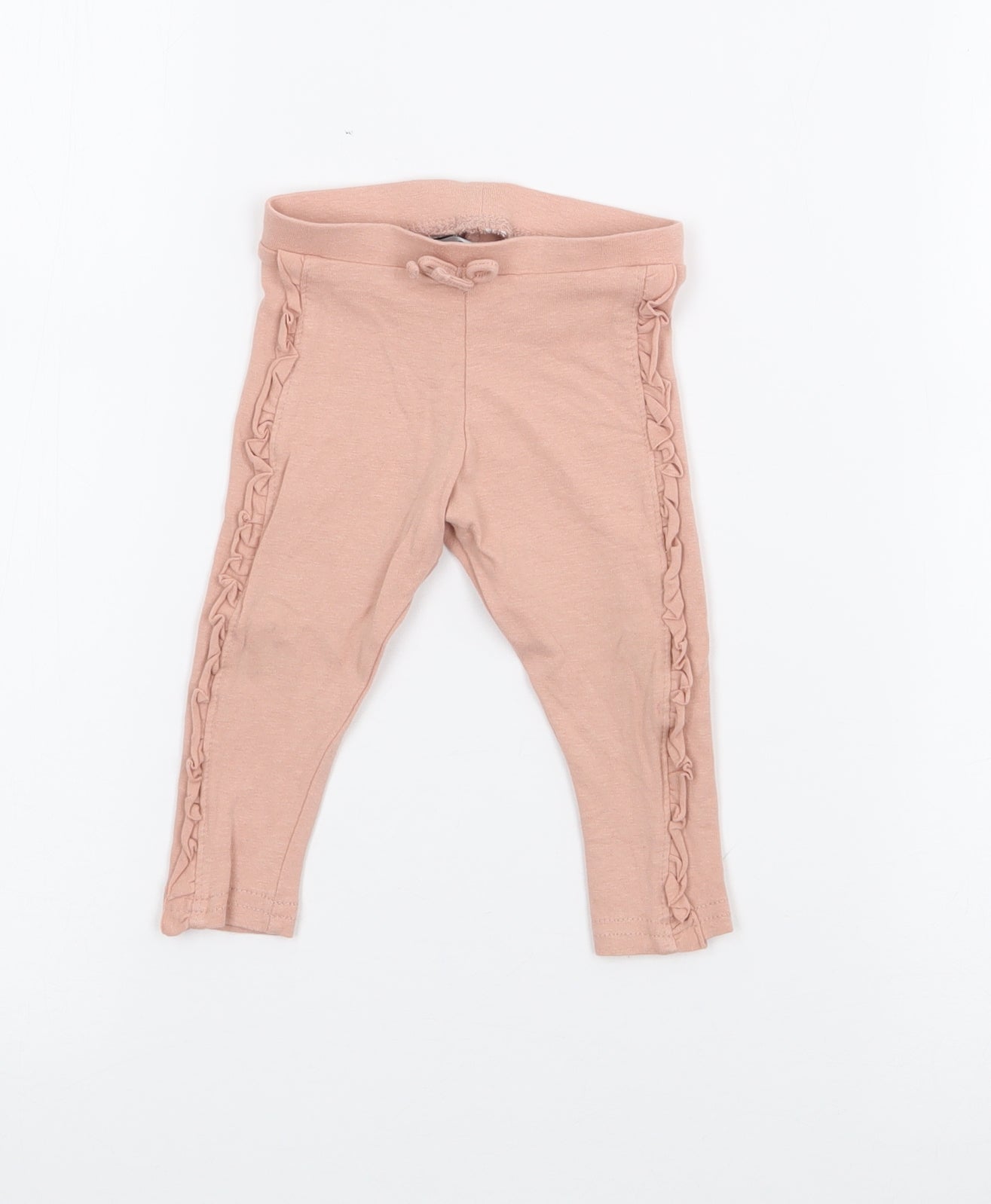 Primark Girls Beige  Cotton Pedal Pusher Leggings Size 6-9 Months