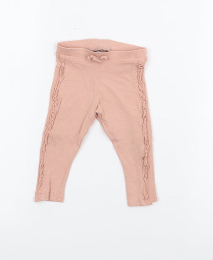 Primark Girls Beige  Cotton Pedal Pusher Leggings Size 6-9 Months
