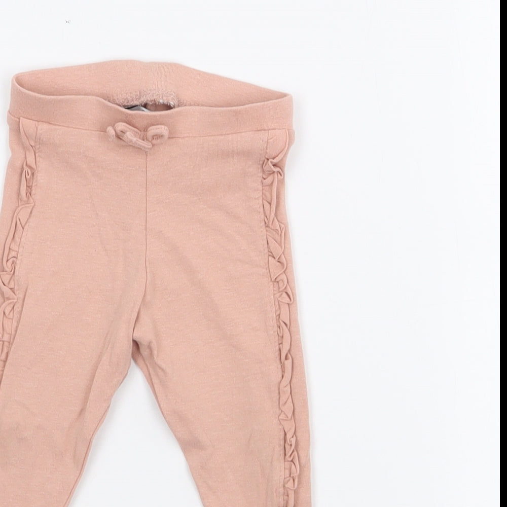 Primark Girls Beige  Cotton Pedal Pusher Leggings Size 6-9 Months