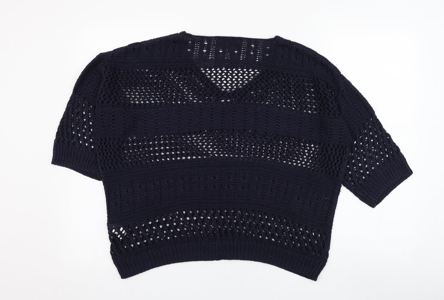 F&F Womens Blue V-Neck  Acrylic Pullover Jumper Size 12