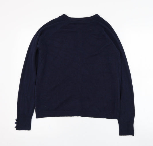 Womens UK Size M Mia Moda Blue Cardigan Jumper