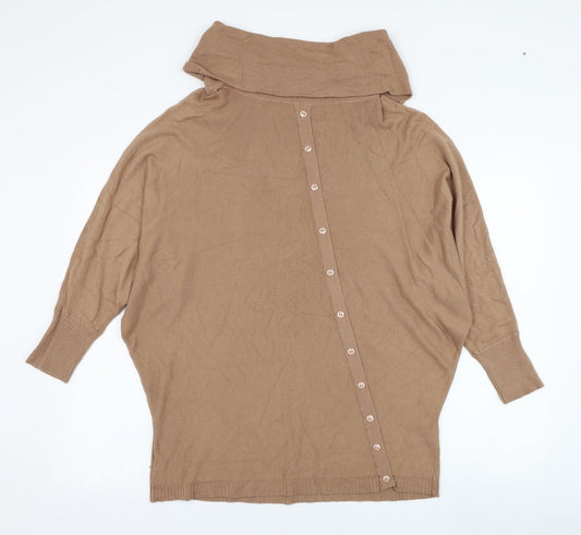 Womens UK Size S Preworn Brown Pullover Jumper