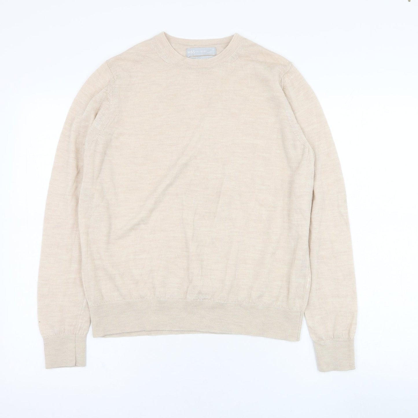 Womens UK Size 12 Marks and Spencer Beige Pullover Jumper
