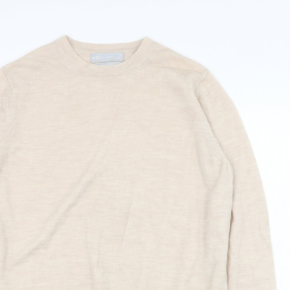 Womens UK Size 12 Marks and Spencer Beige Pullover Jumper