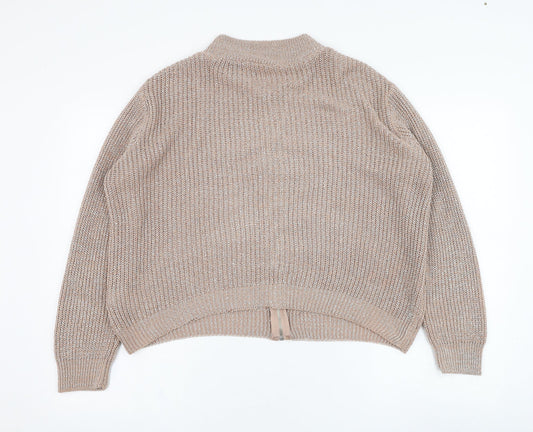 Atmosphere Womens Pink Round Neck  Acrylic Full Zip Jumper Size 12