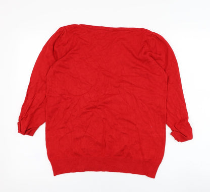 Womens UK Size 14 BHS Red Pullover Jumper