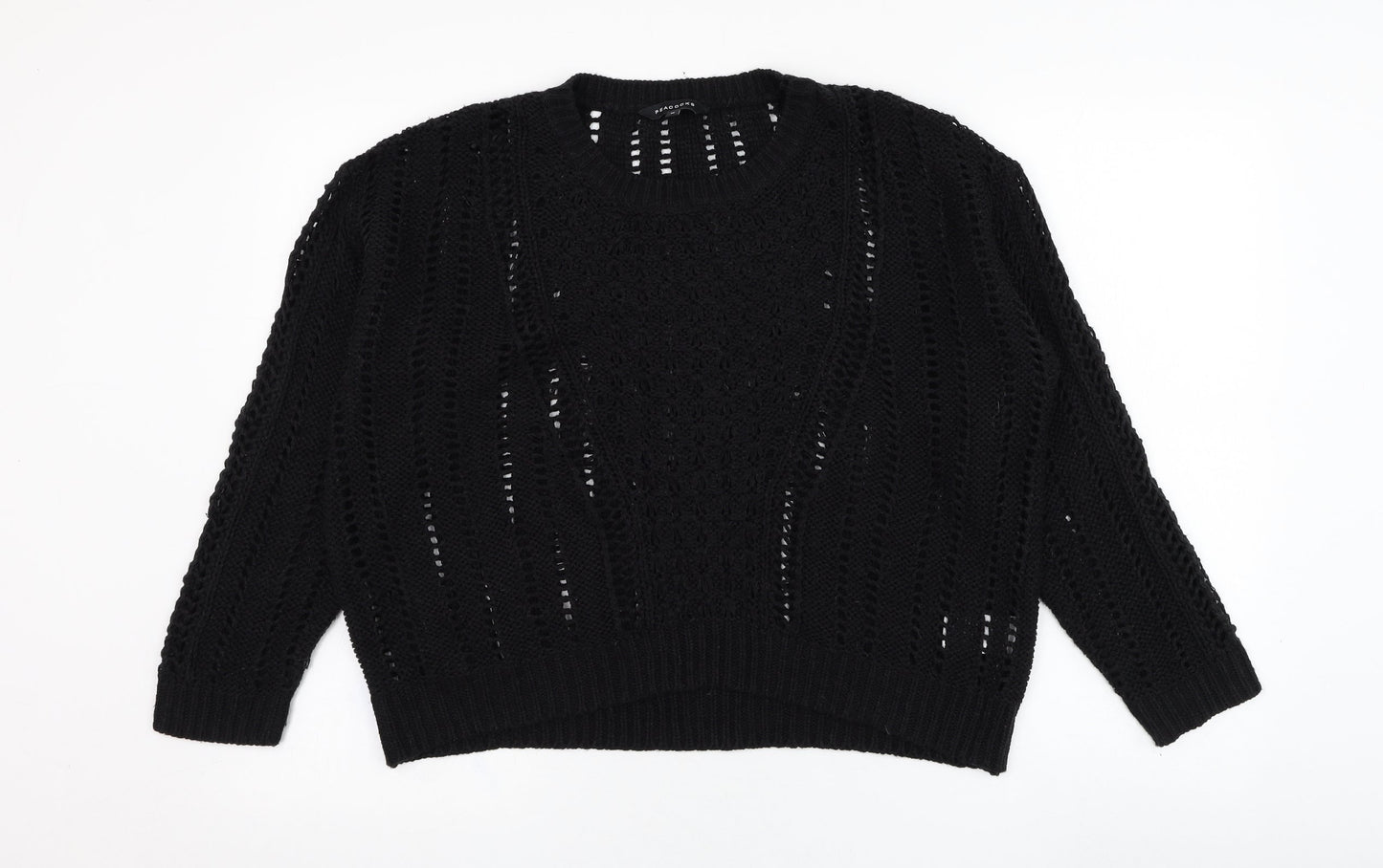 Womens UK Size M Peacocks Black Pullover Jumper