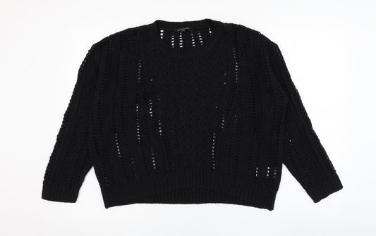 Womens UK Size M Peacocks Black Pullover Jumper