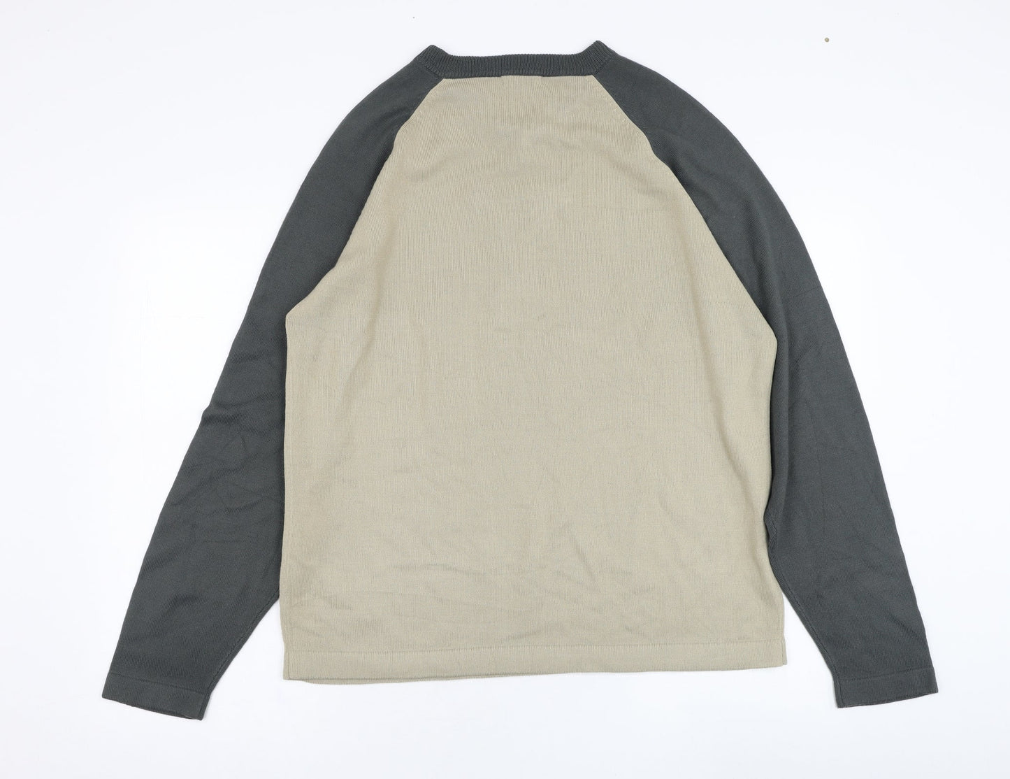 Simon Clark Mens Brown V-Neck  Acrylic Pullover Jumper Size L   - Y