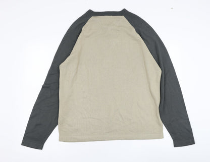 Simon Clark Mens Brown V-Neck  Acrylic Pullover Jumper Size L   - Y