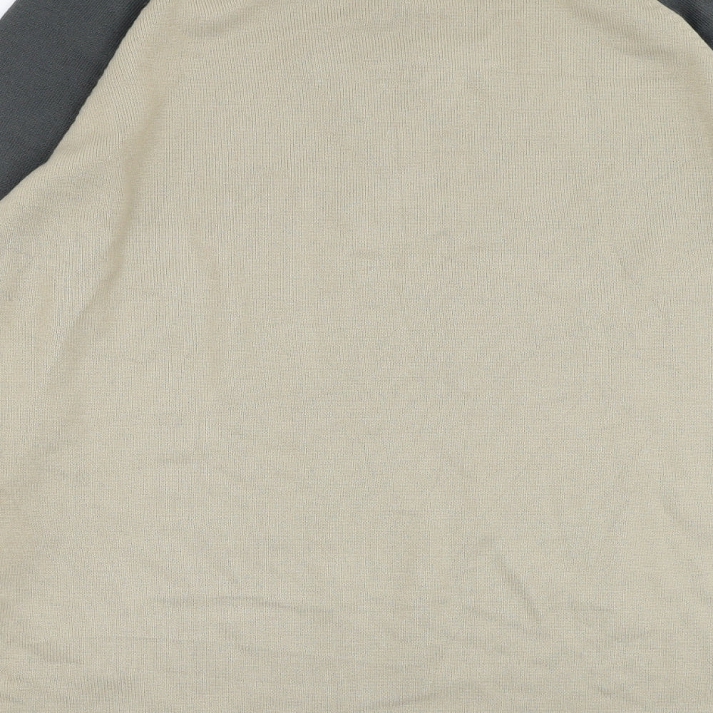 Simon Clark Mens Brown V-Neck  Acrylic Pullover Jumper Size L   - Y