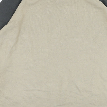 Simon Clark Mens Brown V-Neck  Acrylic Pullover Jumper Size L   - Y