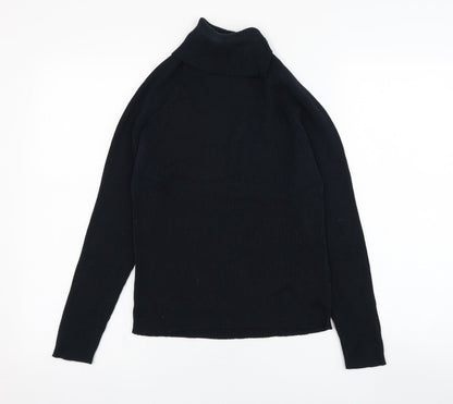 Larkbay Womens Blue Roll Neck  Cotton Pullover Jumper Size M