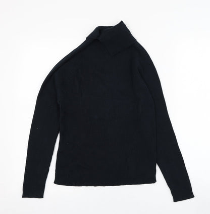 Larkbay Womens Blue Roll Neck  Cotton Pullover Jumper Size M