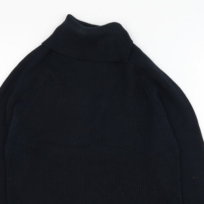 Larkbay Womens Blue Roll Neck  Cotton Pullover Jumper Size M