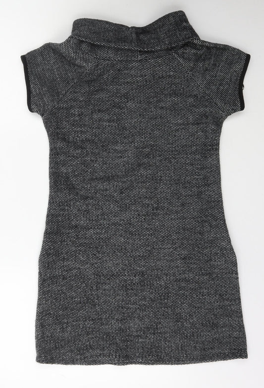 Quiz Womens Grey  Acrylic Bodycon  Size 10  Boat Neck Pullover
