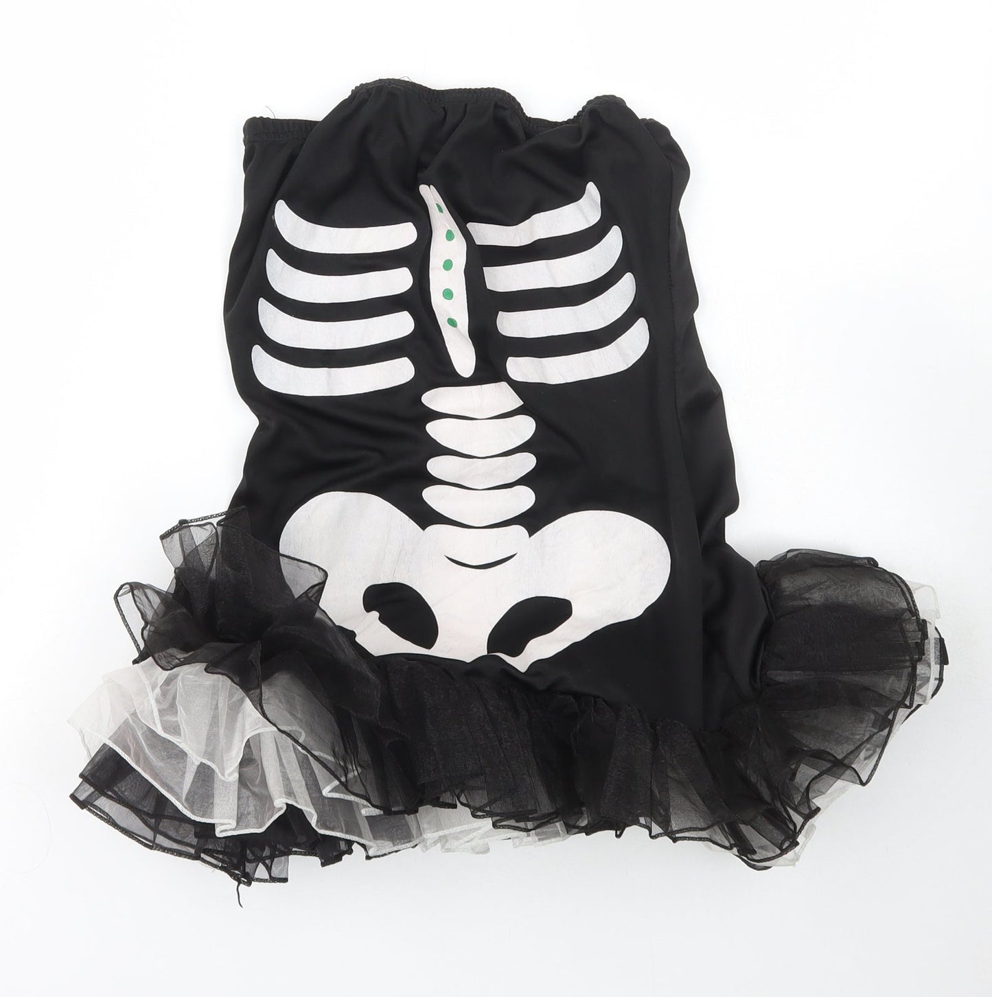 Smiffys Girls Black  Polyester Pencil Dress  Size M  Off the Shoulder Pullover - Halloween Skeleton tutu