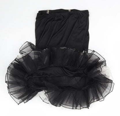 Smiffys Girls Black  Polyester Pencil Dress  Size M  Off the Shoulder Pullover - Halloween Skeleton tutu
