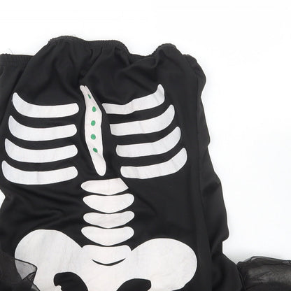 Smiffys Girls Black  Polyester Pencil Dress  Size M  Off the Shoulder Pullover - Halloween Skeleton tutu