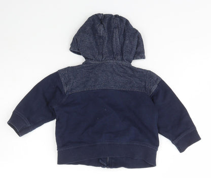 Matalan Boys Blue  Cotton Full Zip Jumper Size 6-9 Months  Zip