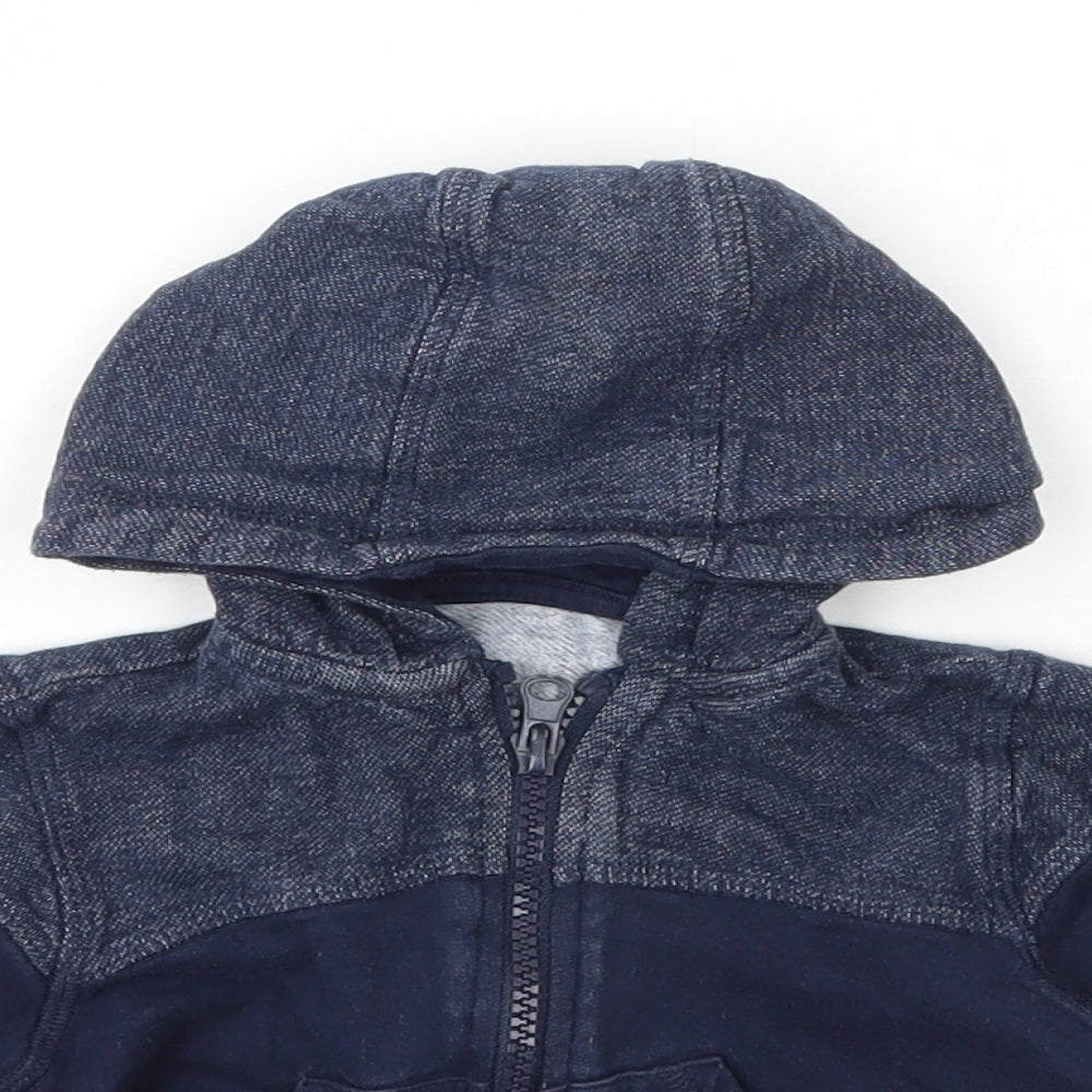 Matalan Boys Blue  Cotton Full Zip Jumper Size 6-9 Months  Zip