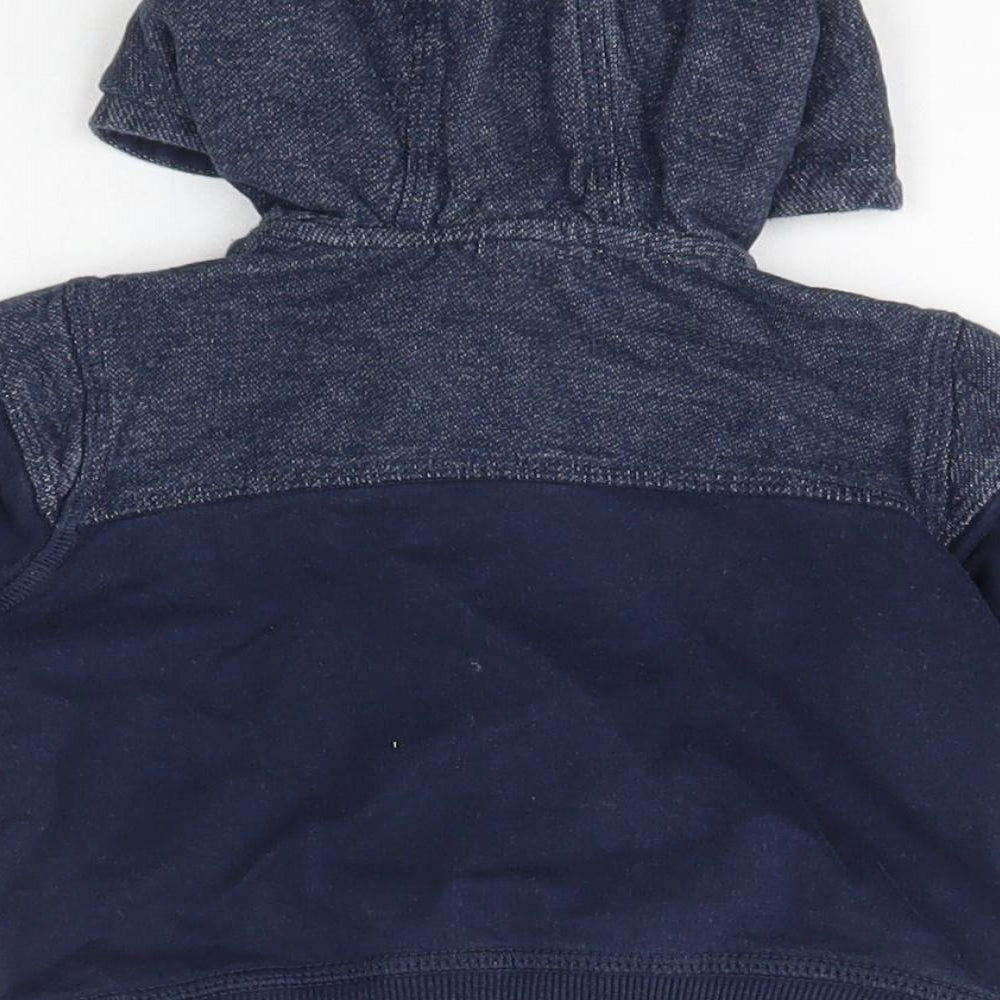 Matalan Boys Blue  Cotton Full Zip Jumper Size 6-9 Months  Zip