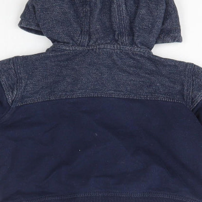 Matalan Boys Blue  Cotton Full Zip Jumper Size 6-9 Months  Zip