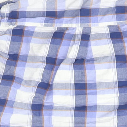 Matoral Boys Blue Check Cotton Basic Button-Up Size 6-9 Months Collared Button