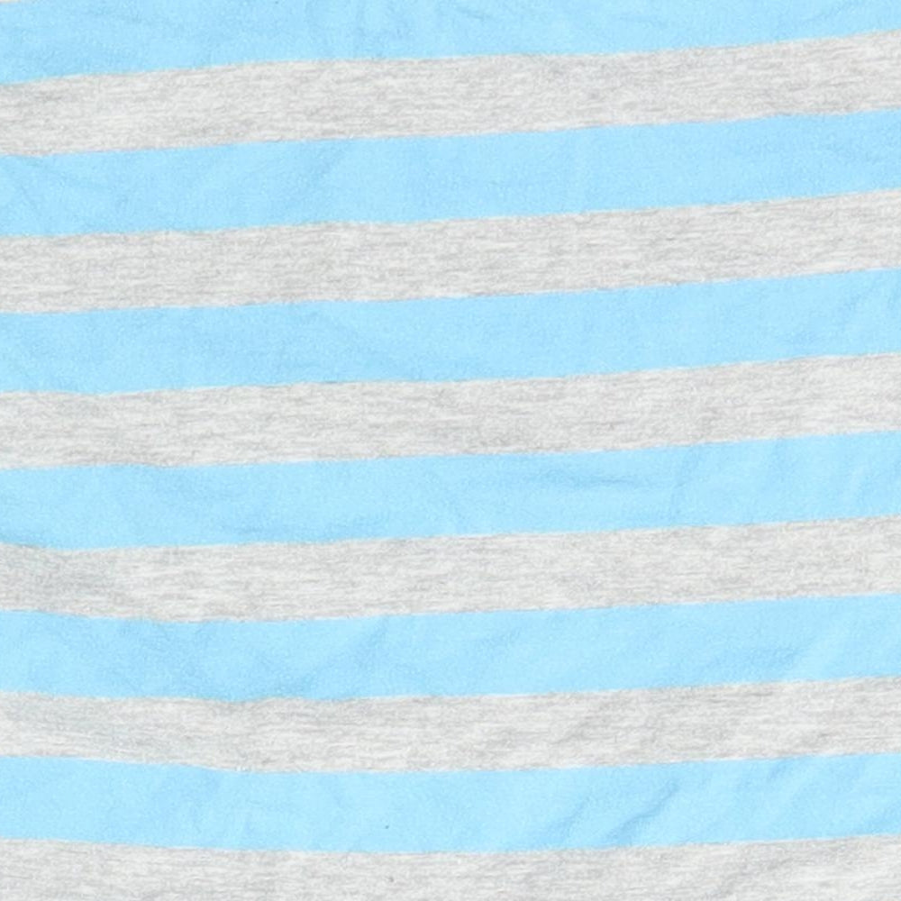 Matalan Boys Blue Striped Cotton Basic T-Shirt Size 9-12 Months Crew Neck Pullover - Dad Daddy