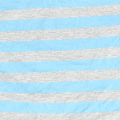 Matalan Boys Blue Striped Cotton Basic T-Shirt Size 9-12 Months Crew Neck Pullover - Dad Daddy