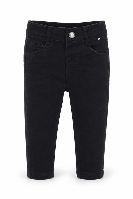Denim & Co. Girls Black  Cotton Jogger Jeans Size 6-9 Months  Snap