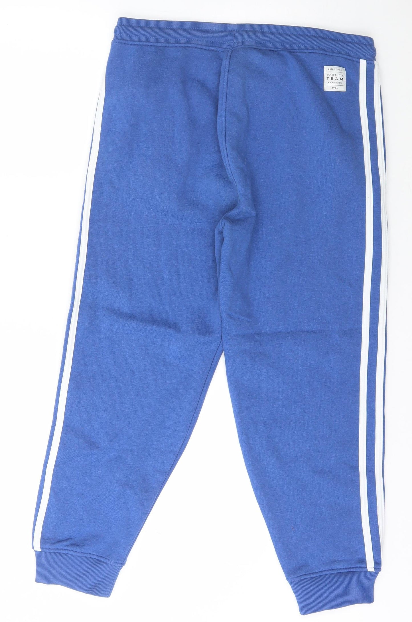 Varsity Team Players Mens Blue Striped Cotton Jogger Trousers Size L L25 in Regular Drawstring