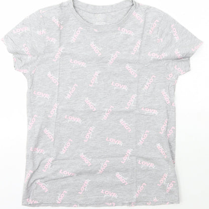 Primark Womens Grey  Cotton Basic T-Shirt Size XS Crew Neck