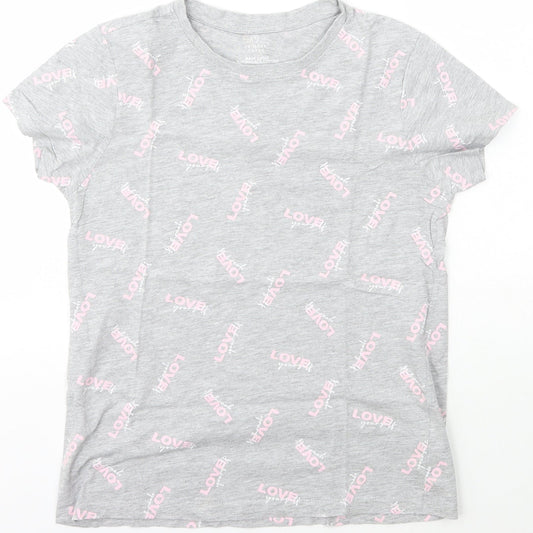 Primark Womens Grey  Cotton Basic T-Shirt Size XS Crew Neck