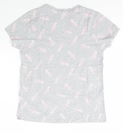 Primark Womens Grey  Cotton Basic T-Shirt Size XS Crew Neck