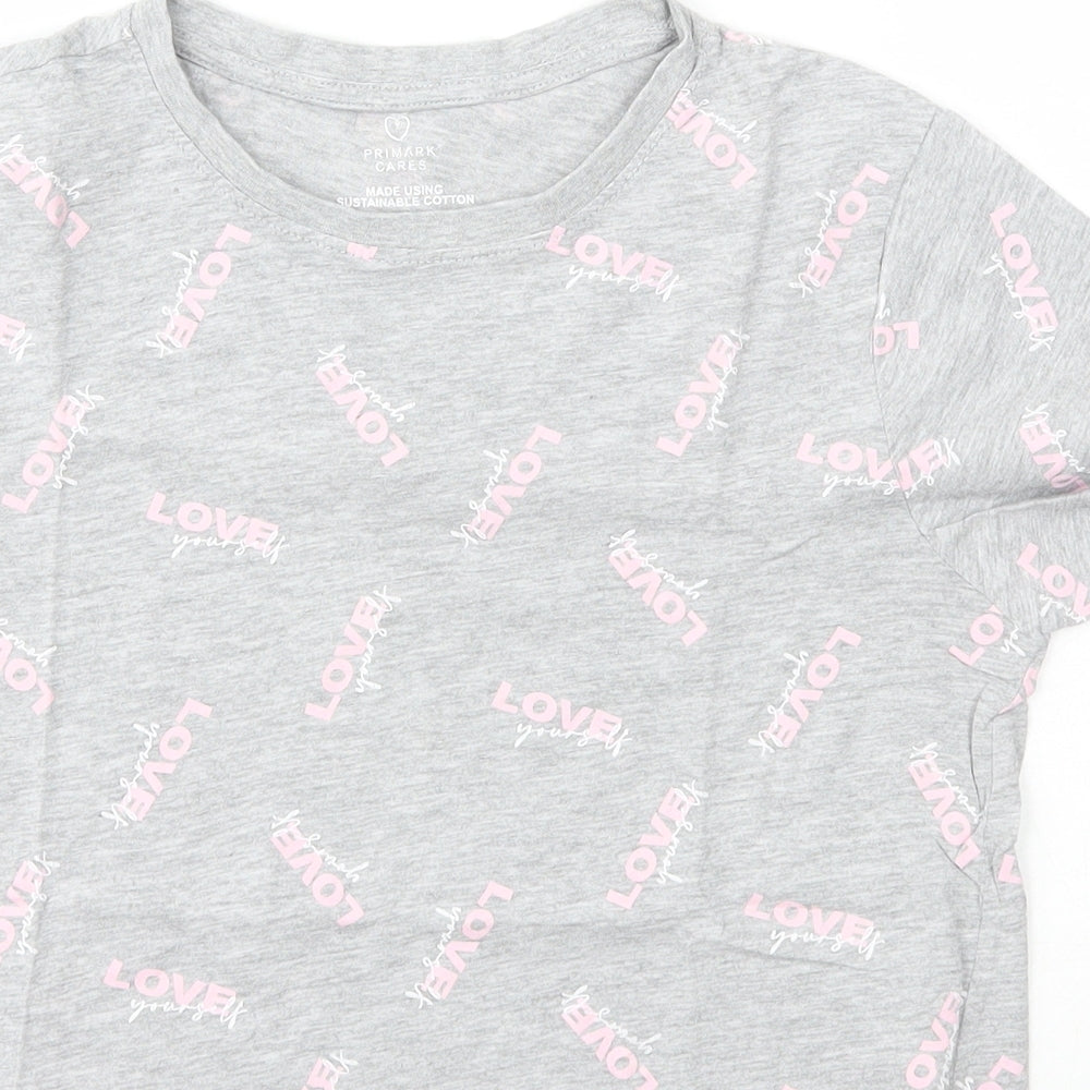 Primark Womens Grey  Cotton Basic T-Shirt Size XS Crew Neck