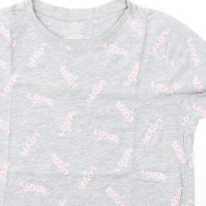 Primark Womens Grey  Cotton Basic T-Shirt Size XS Crew Neck