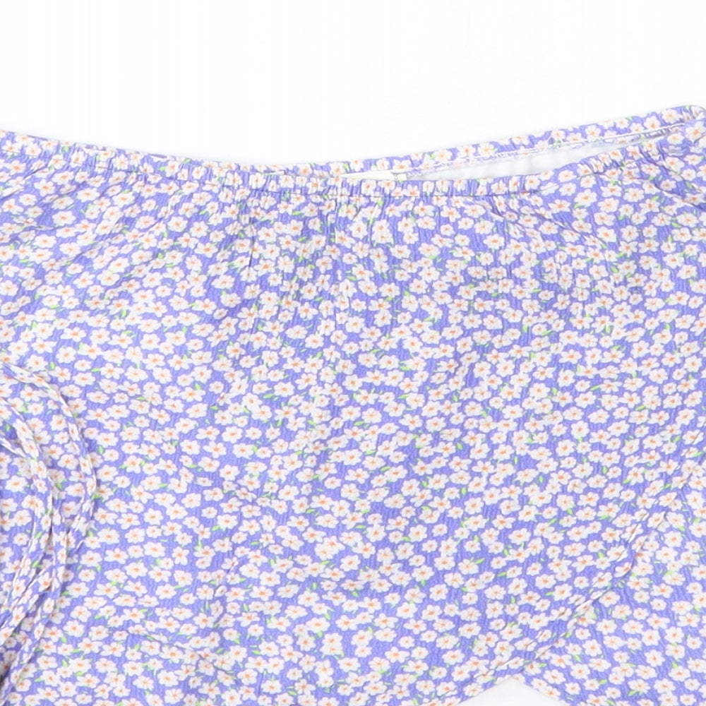Womens UK Size XS Pull&Bear Purple Wrap Skirt