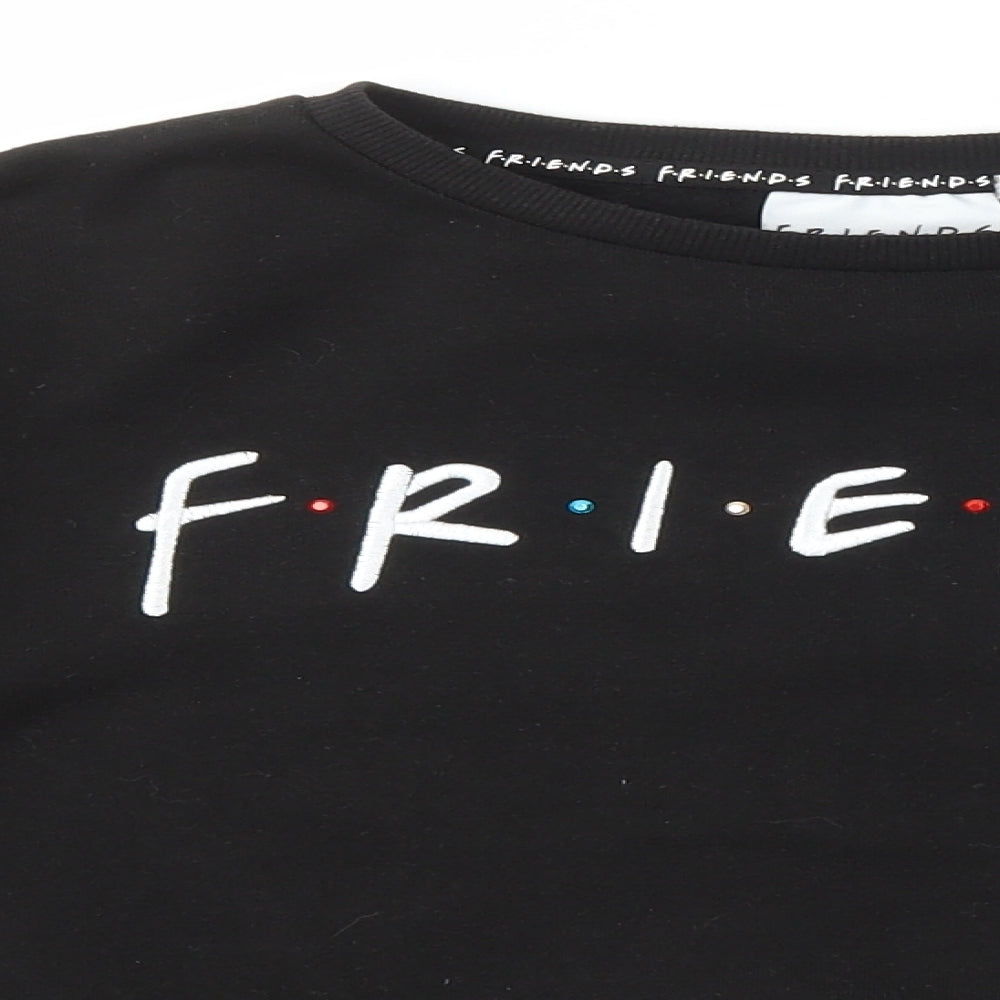 Primark Girls Black  Cotton Pullover Sweatshirt Size 11-12 Years  Pullover - Friends