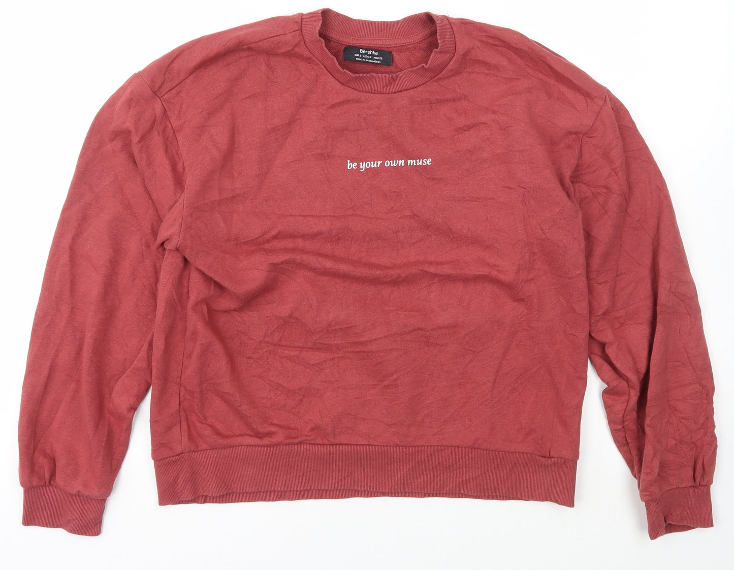 Bershka Womens Purple  Cotton Pullover Sweatshirt Size S  Pullover