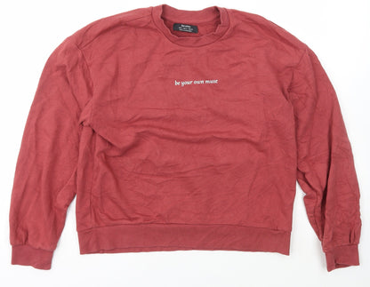 Bershka Womens Purple  Cotton Pullover Sweatshirt Size S  Pullover