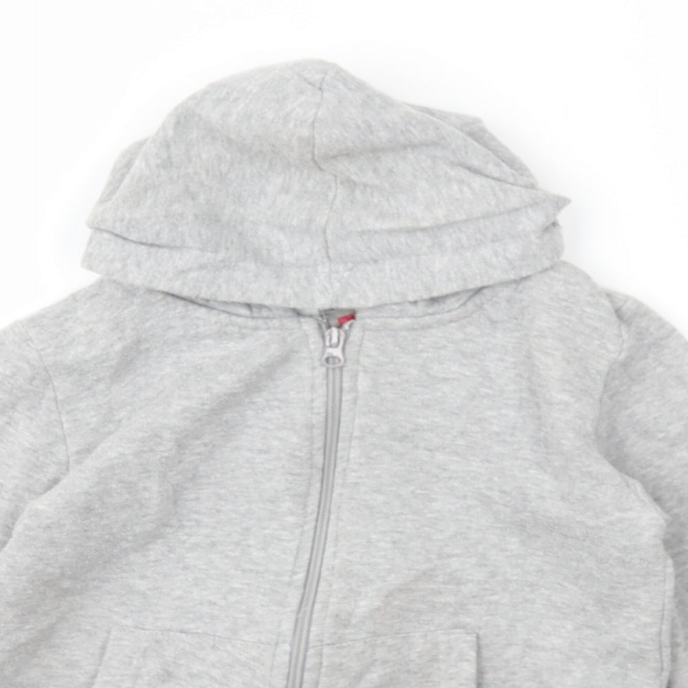 Feva Diva  Boys Grey  Polyester Full Zip Hoodie Size 7-8 Years  Zip